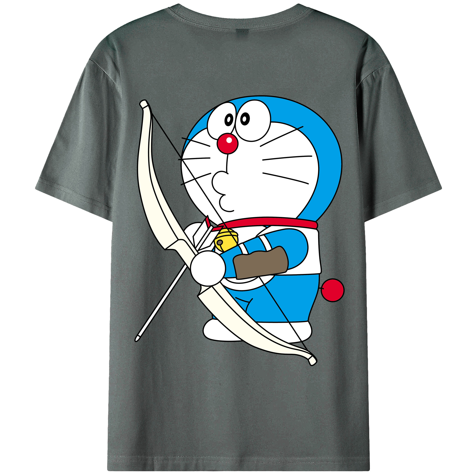 （画像用） ドラえもん Doraemon 綿100％ メンズ半袖Tシャツ（バックプリント） 通気性